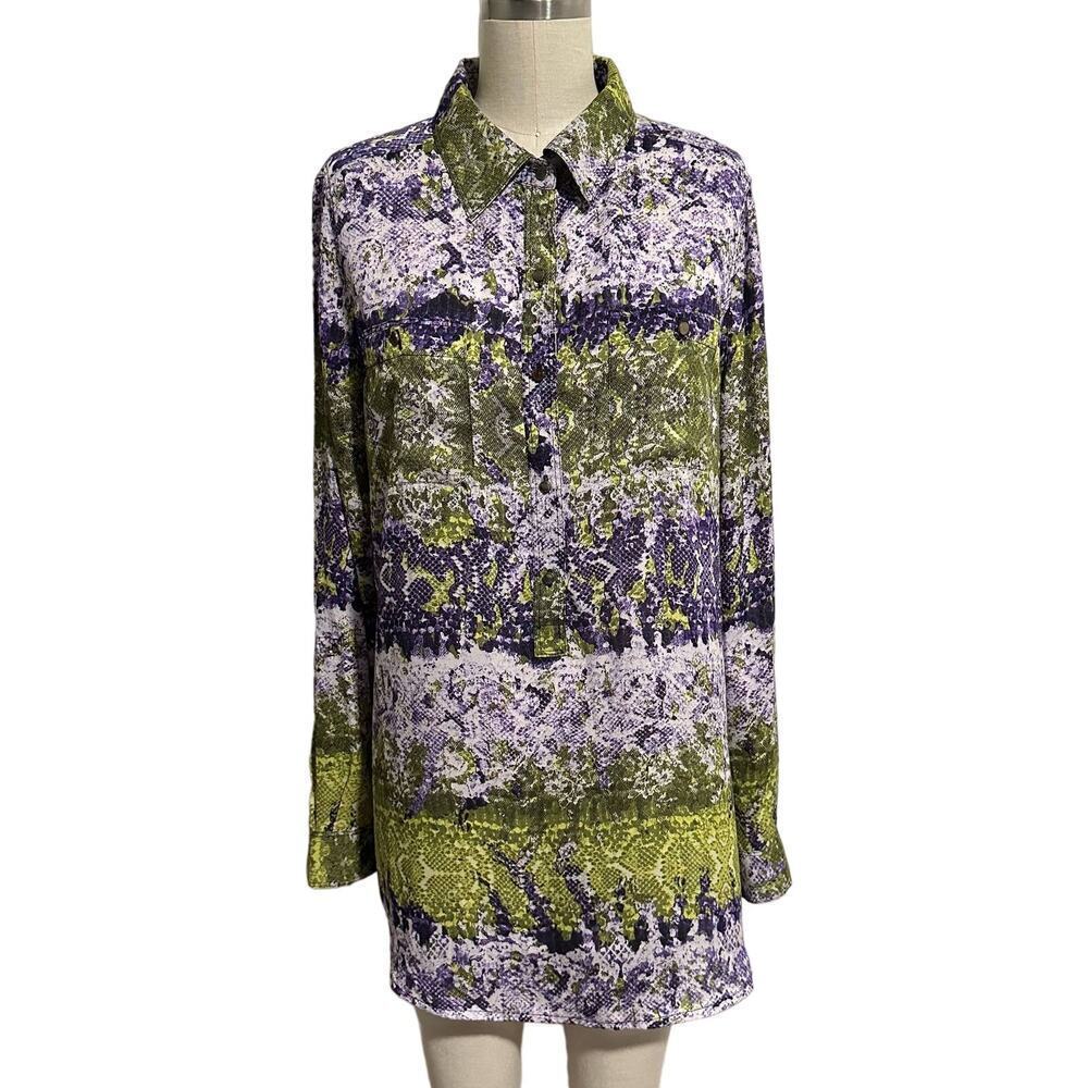 NWT Liz Claiborne Snake Print Button Down Tunic Medium